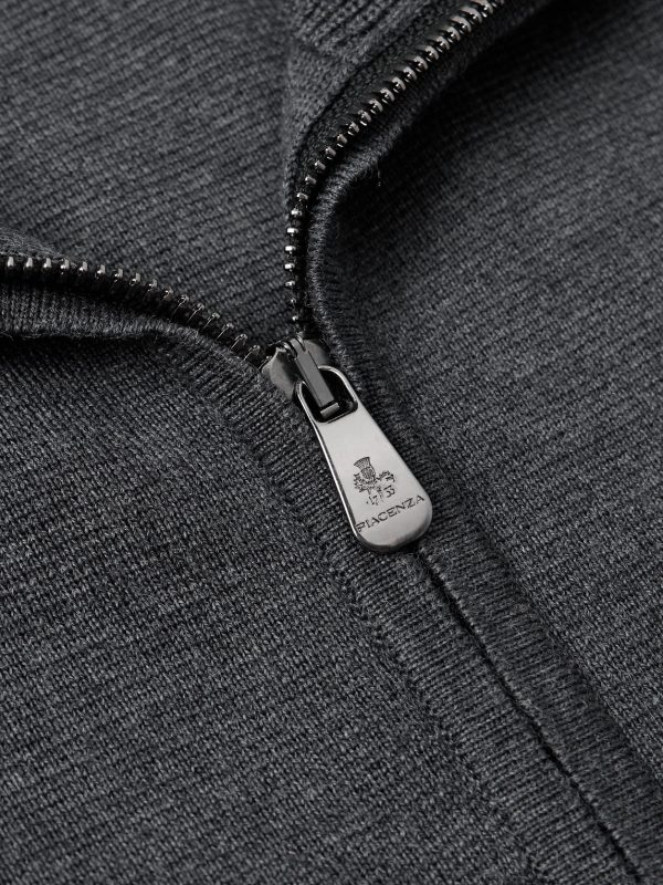 Slim-Fit Virgin Wool Zip-Up Cardigan - CU Slim-Fit Virgin Wool Zip-Up Cardigan - CU