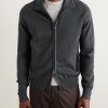 Slim-Fit Virgin Wool Zip-Up Cardigan - FR Slim-Fit Virgin Wool Zip-Up Cardigan - FR