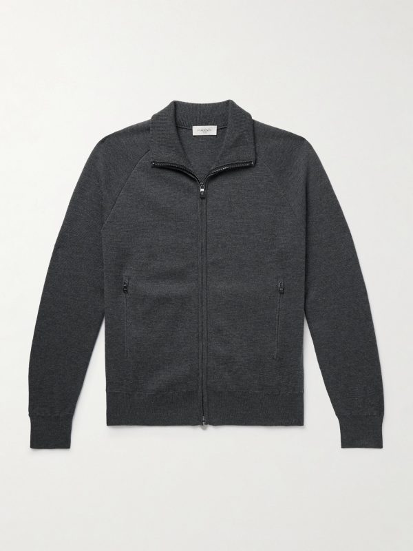 Slim-Fit Virgin Wool Zip-Up Cardigan Slim-Fit Virgin Wool Zip-Up Cardigan