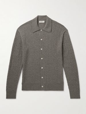 Slim-Fit Ribbed Virgin Wool Shirt Slim-Fit Ribbed Virgin Wool Shirt