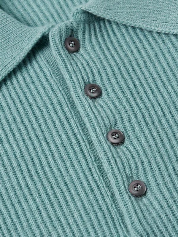 Ribbed Cashmere Polo Shirt - CU Ribbed Cashmere Polo Shirt - CU