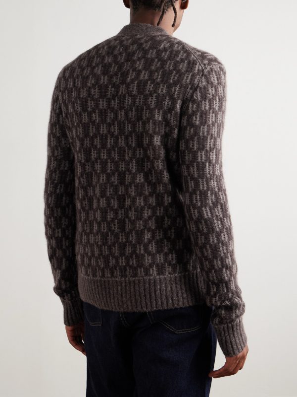 Jacquard-Knit Cashmere-Blend Cardigan - BK