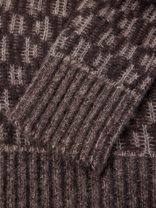 Jacquard-Knit Cashmere-Blend Cardigan - E1