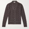 Jacquard-Knit Cashmere-Blend Cardigan