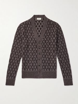 Jacquard-Knit Cashmere-Blend Cardigan