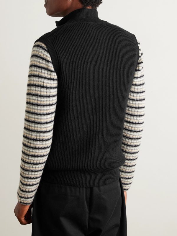 Ribbed Cashmere Gilet - BK Ribbed Cashmere Gilet - BK