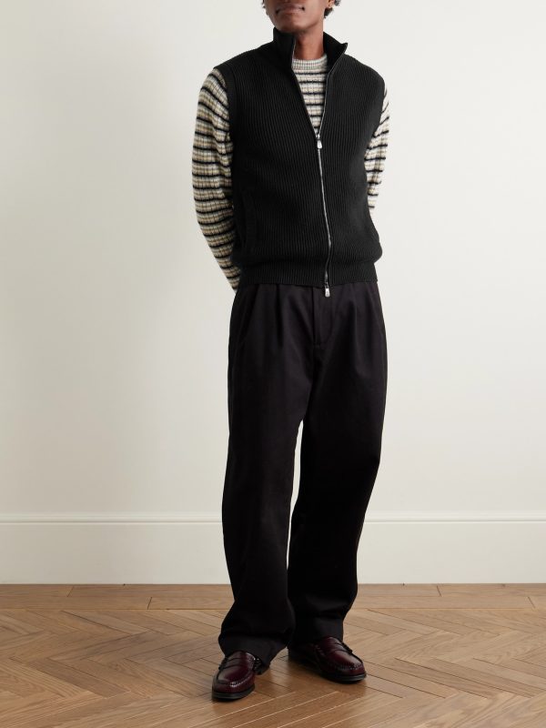Ribbed Cashmere Gilet - OU Ribbed Cashmere Gilet - OU