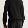 Ribbed Cashmere Polo Shirt - BK Ribbed Cashmere Polo Shirt - BK