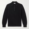 Ribbed Cashmere Polo Shirt Ribbed Cashmere Polo Shirt