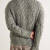 Cable-Knit Virgin Wool Zip-Up Sweater - BK Cable-Knit Virgin Wool Zip-Up Sweater - BK