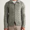 Cable-Knit Virgin Wool Zip-Up Sweater - FR Cable-Knit Virgin Wool Zip-Up Sweater - FR