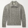 Cable-Knit Virgin Wool Zip-Up Sweater Cable-Knit Virgin Wool Zip-Up Sweater