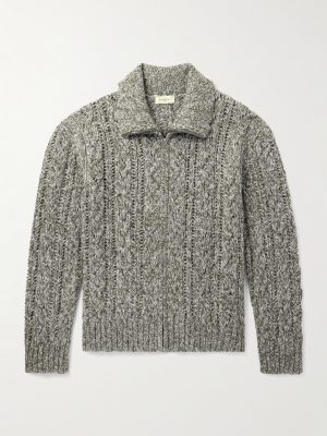 Cable-Knit Virgin Wool Zip-Up Sweater Cable-Knit Virgin Wool Zip-Up Sweater