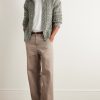 Cable-Knit Virgin Wool Zip-Up Sweater - OU Cable-Knit Virgin Wool Zip-Up Sweater - OU