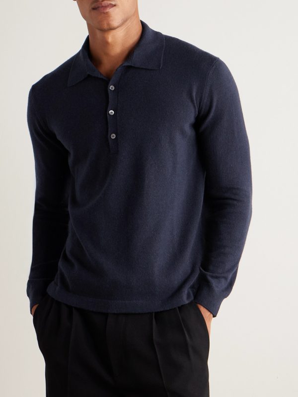 Slim-Fit Cashmere Polo Shirt - FR Slim-Fit Cashmere Polo Shirt - FR