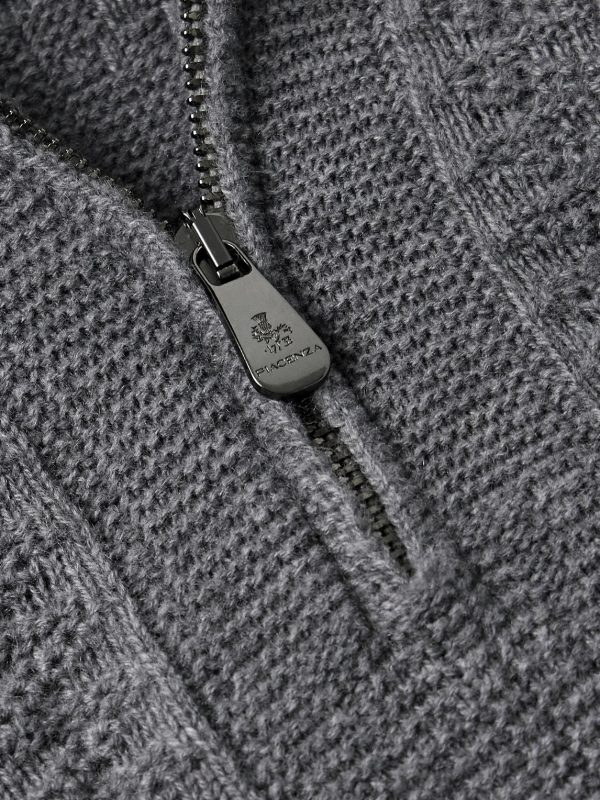 Textured Cashmere Half-Zip Sweater - CU