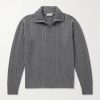 Textured Cashmere Half-Zip Sweater