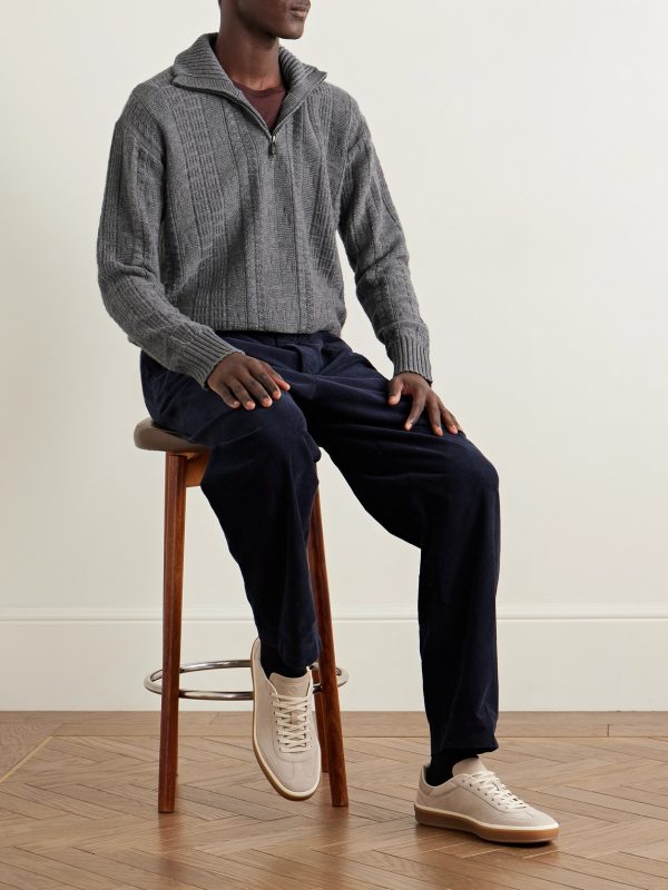 Textured Cashmere Half-Zip Sweater - OU