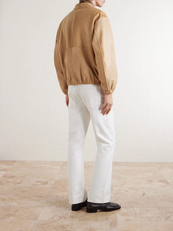Panelled Calf Hair Blouson Jacket - BK Panelled Calf Hair Blouson Jacket - BK