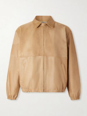 Panelled Calf Hair Blouson Jacket Panelled Calf Hair Blouson Jacket
