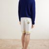 Tennis Landscape Striped Silk-Twill Shorts - BK Tennis Landscape Striped Silk-Twill Shorts - BK