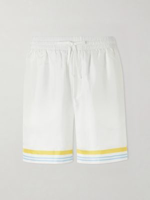 Tennis Landscape Striped Silk-Twill Shorts