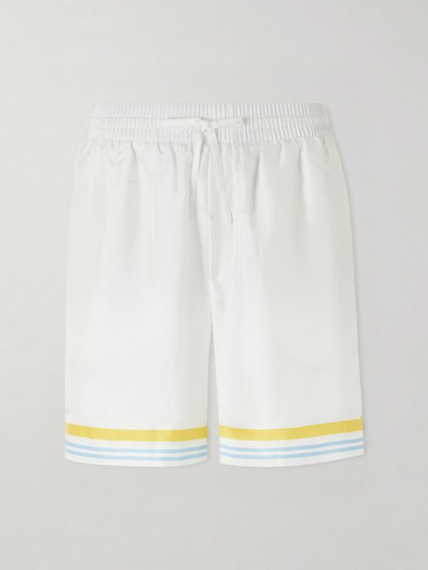 Tennis Landscape Striped Silk-Twill Shorts Tennis Landscape Striped Silk-Twill Shorts