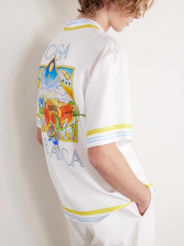 Tennis Camp-Collar Logo-Print Silk-Twill Shirt - CU Tennis Camp-Collar Logo-Print Silk-Twill Shirt - CU