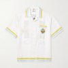 Tennis Camp-Collar Logo-Print Silk-Twill Shirt Tennis Camp-Collar Logo-Print Silk-Twill Shirt