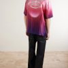 Aubergine Gradient Convertible-Collar Printed Silk-Twill Shirt - BK Aubergine Gradient Convertible-Collar Printed Silk-Twill Shirt - BK