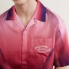 Aubergine Gradient Convertible-Collar Printed Silk-Twill Shirt - CU Aubergine Gradient Convertible-Collar Printed Silk-Twill Shirt - CU