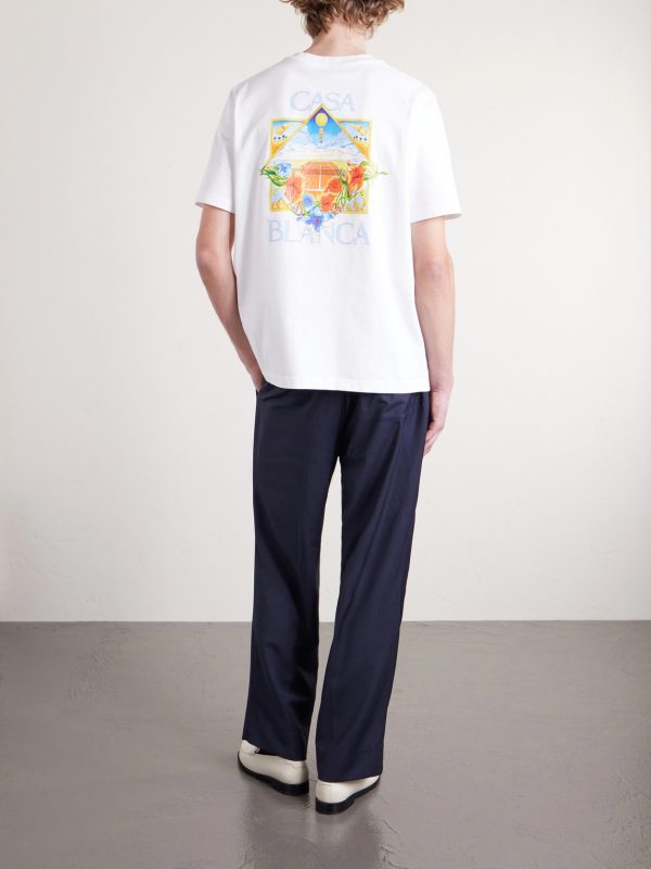 Tennis Landscape Printed Organic Cotton-Jersey T-Shirt - BK Tennis Landscape Printed Organic Cotton-Jersey T-Shirt - BK