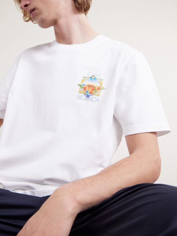 Tennis Landscape Printed Organic Cotton-Jersey T-Shirt - CU Tennis Landscape Printed Organic Cotton-Jersey T-Shirt - CU
