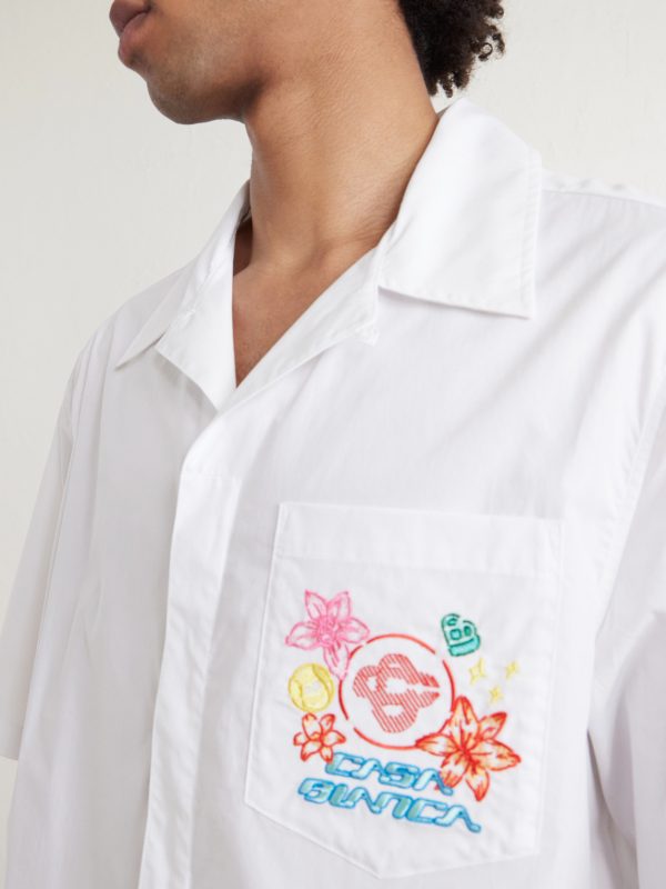 Collage D'Icones Graphiques Logo-Embroidered Cotton Shirt - CU Collage D'Icones Graphiques Logo-Embroidered Cotton Shirt - CU
