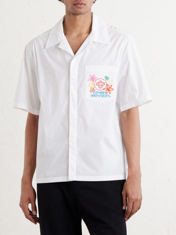 Collage D'Icones Graphiques Logo-Embroidered Cotton Shirt - FR Collage D'Icones Graphiques Logo-Embroidered Cotton Shirt - FR