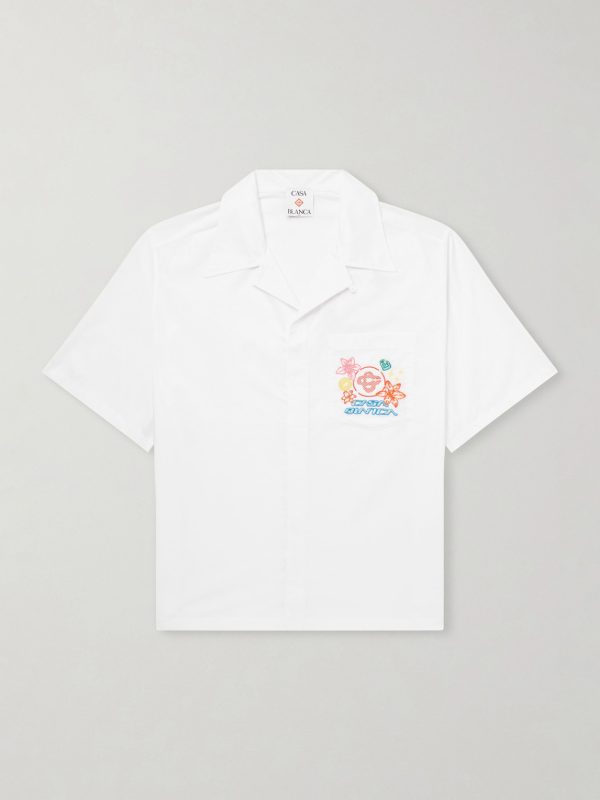 Collage D'Icones Graphiques Logo-Embroidered Cotton Shirt Collage D'Icones Graphiques Logo-Embroidered Cotton Shirt