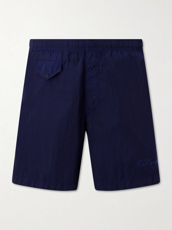 Straight-Leg Mid-Length Garment-Dyed Swim Shorts Straight-Leg Mid-Length Garment-Dyed Swim Shorts