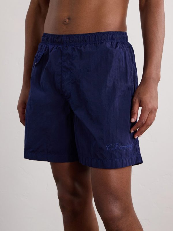 Straight-Leg Mid-Length Garment-Dyed Swim Shorts - OU Straight-Leg Mid-Length Garment-Dyed Swim Shorts - OU