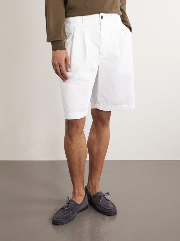 Wide-Leg Cotton-Gabardine Bermuda Shorts - FR Wide-Leg Cotton-Gabardine Bermuda Shorts - FR