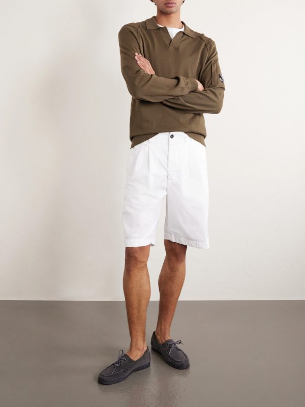 Wide-Leg Cotton-Gabardine Bermuda Shorts - OU Wide-Leg Cotton-Gabardine Bermuda Shorts - OU