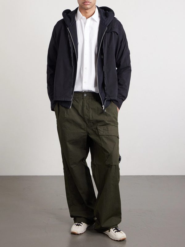 Straight-Leg Logo-Appliquéd Cotton Reps Cargo Trousers - OU Straight-Leg Logo-Appliquéd Cotton Reps Cargo Trousers - OU