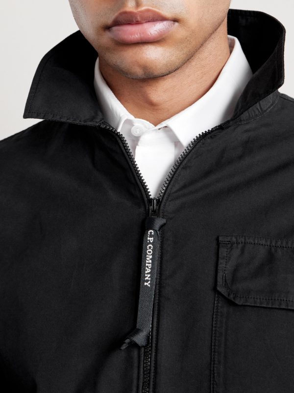 Logo-Appliquéd Organic Cotton-Gabardine Overshirt - E1