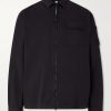 Logo-Appliquéd Organic Cotton-Gabardine Overshirt
