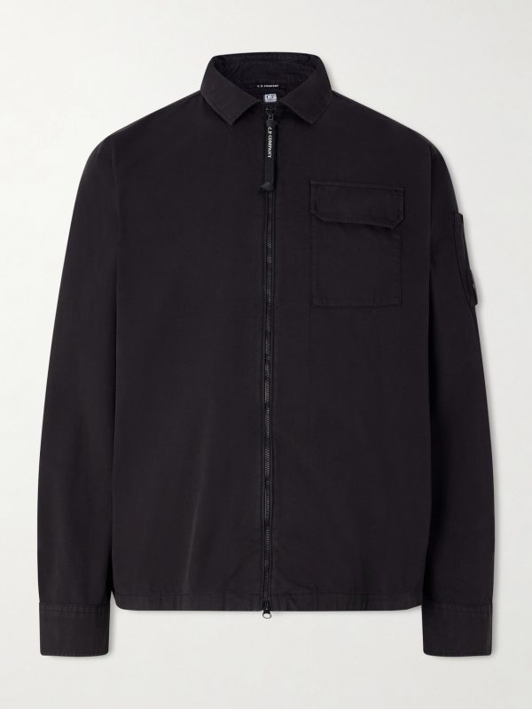 Logo-Appliquéd Organic Cotton-Gabardine Overshirt