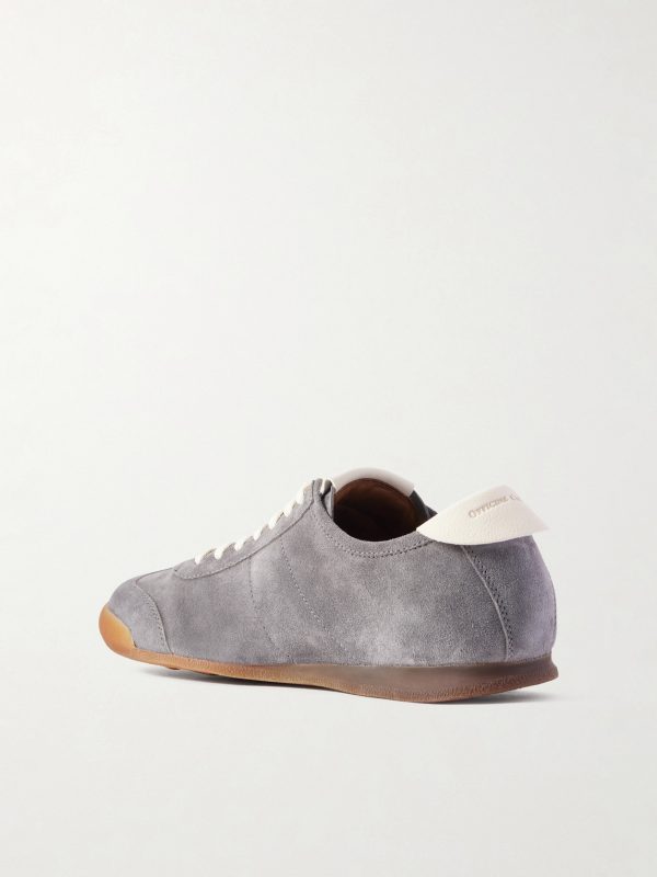 Hazel 001 Leather-Trimmed Suede Sneakers - BK Hazel 001 Leather-Trimmed Suede Sneakers - BK