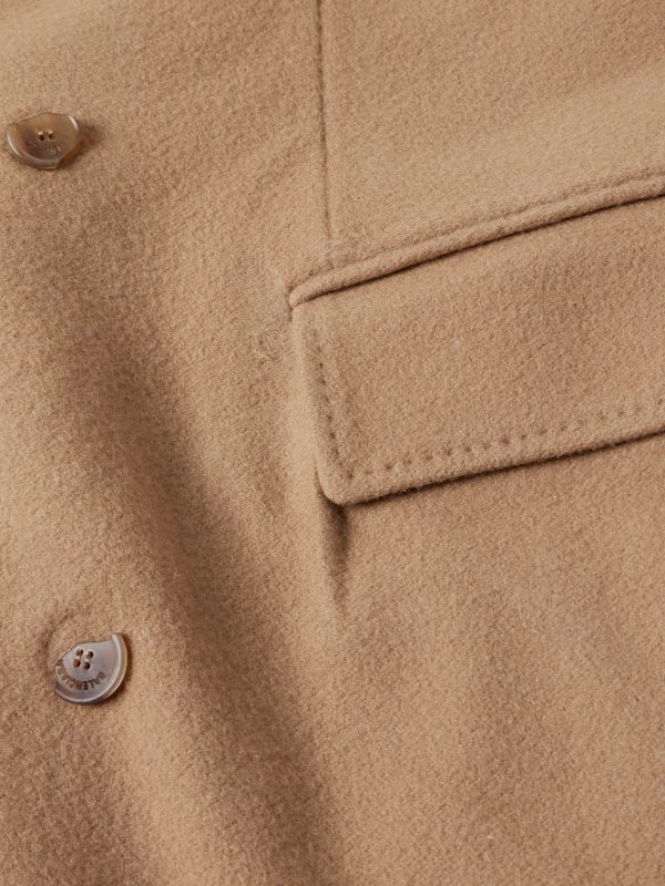 Oversized Double-Breasted Distressed Wool-Felt Coat - CU Oversized Double-Breasted Distressed Wool-Felt Coat - CU