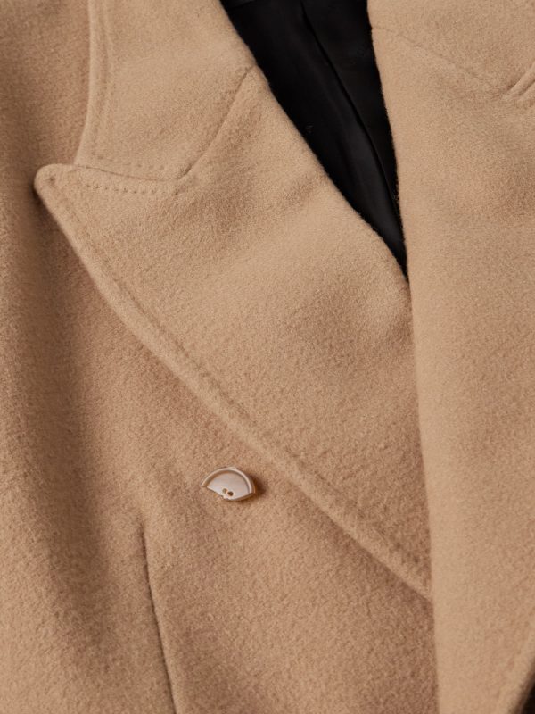 Oversized Double-Breasted Distressed Wool-Felt Coat - E1 Oversized Double-Breasted Distressed Wool-Felt Coat - E1