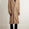 Oversized Double-Breasted Distressed Wool-Felt Coat - FR Oversized Double-Breasted Distressed Wool-Felt Coat - FR