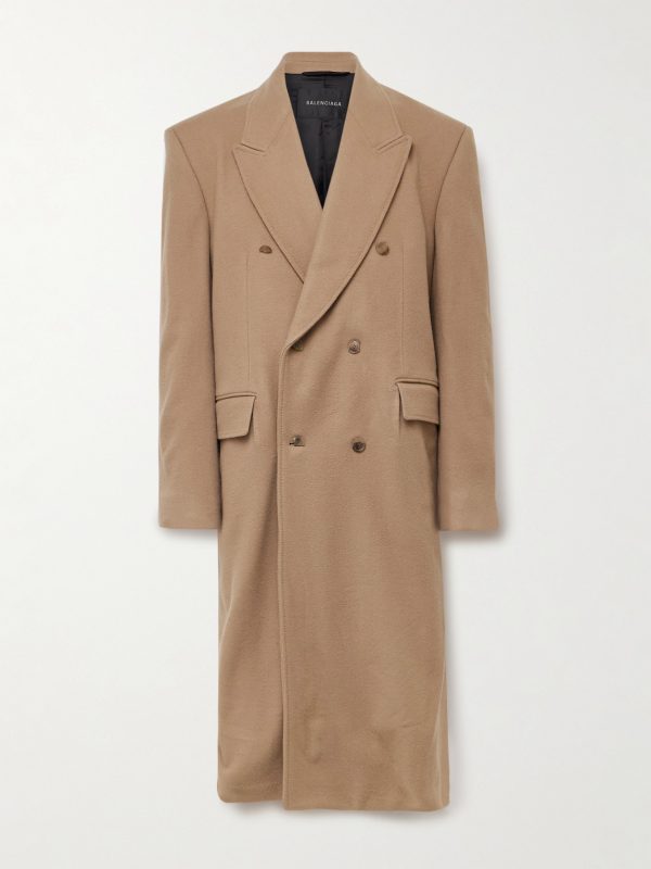 Oversized Double-Breasted Distressed Wool-Felt Coat Oversized Double-Breasted Distressed Wool-Felt Coat