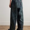 Wide-Leg Distressed Camouflage-Print Jeans - BK Wide-Leg Distressed Camouflage-Print Jeans - BK
